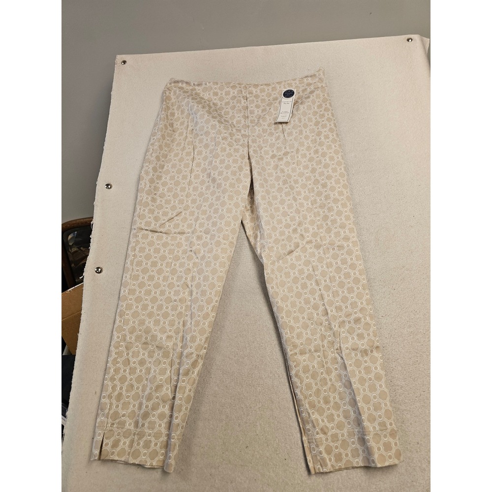 Charter Club Womens Classic Fit Tummy Slimming Ankle Pants Sand Trellis 14 NEW‎